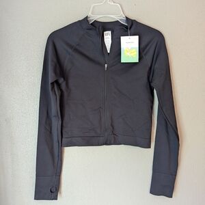 JoyLab Women's Black Zip-Up Cropped Sweatshirt S